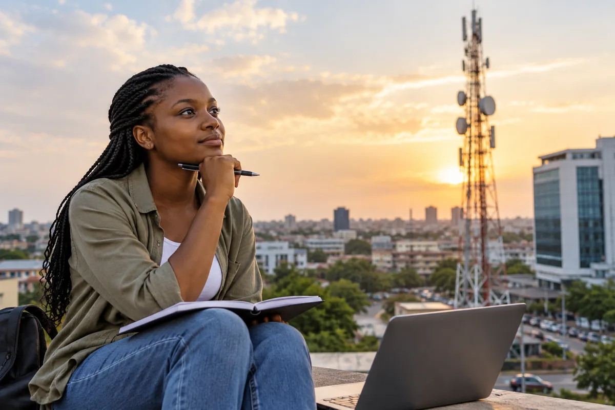 Ghanaian telecoms applicant reviewing network operations and career openings