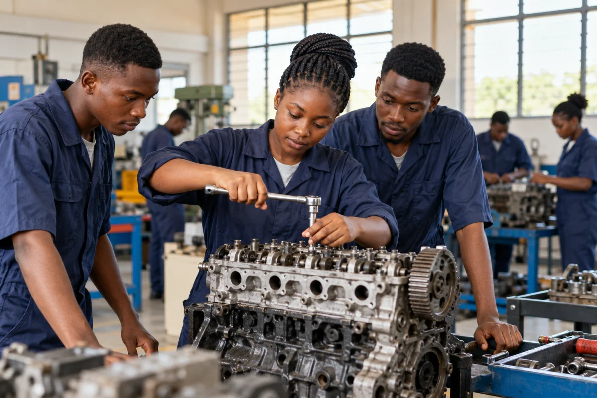 A Ghanaian learner comparing vocational training programmes and workshop practice
